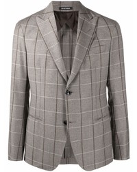 Blazer à carreaux gris Emporio Armani