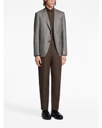 Blazer à carreaux gris Zegna