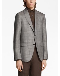 Blazer à carreaux gris Zegna