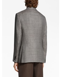 Blazer à carreaux gris Zegna