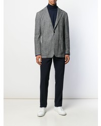 Blazer à carreaux gris Canali