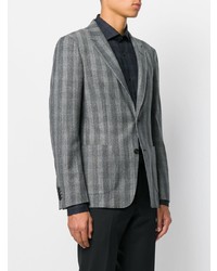 Blazer à carreaux gris Z Zegna