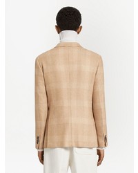 Blazer à carreaux marron clair Zegna