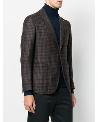 Blazer à carreaux marron foncé Tagliatore