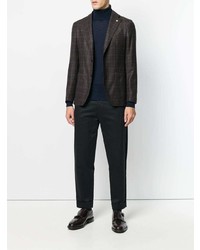 Blazer à carreaux marron foncé Tagliatore