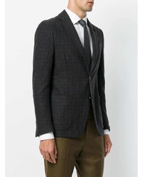 Blazer à carreaux marron foncé Lardini