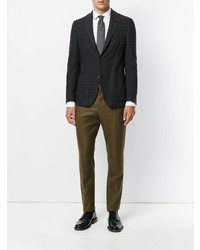 Blazer à carreaux marron foncé Lardini