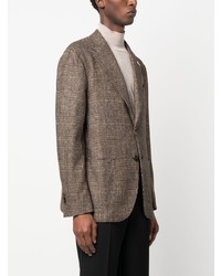 Blazer à carreaux marron Lardini