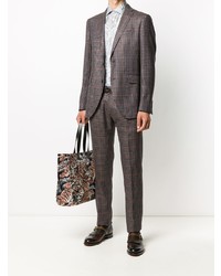 Blazer à carreaux marron Etro