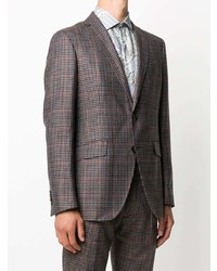 Blazer à carreaux marron Etro