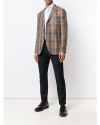 Blazer à carreaux marron Boglioli