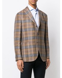 Blazer à carreaux marron Boglioli