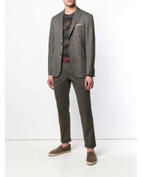 Blazer à carreaux marron Etro