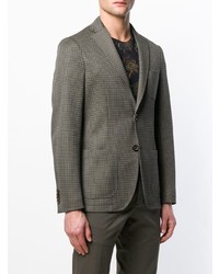 Blazer à carreaux marron Etro