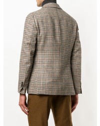 Blazer à carreaux marron Lardini