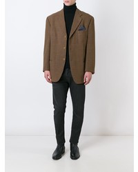 Blazer à carreaux marron Romeo Gigli Vintage