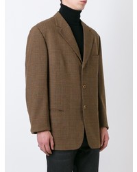 Blazer à carreaux marron Romeo Gigli Vintage