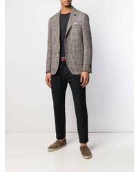 Blazer à carreaux noir et blanc Lardini