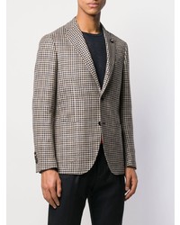 Blazer à carreaux noir et blanc Lardini