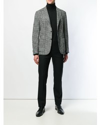 Blazer à carreaux noir et blanc Z Zegna