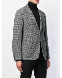 Blazer à carreaux noir et blanc Z Zegna