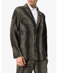 Blazer à carreaux noir et blanc Homme Plissé Issey Miyake