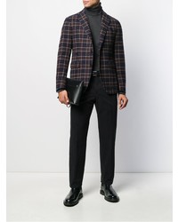 Blazer à carreaux noir Corneliani