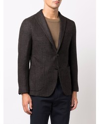 Blazer à carreaux noir Boglioli