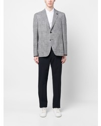 Blazer à carreaux noir Lardini