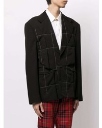 Blazer à carreaux noir Comme Des Garcons Homme Plus