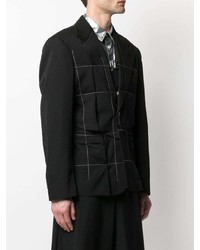 Blazer à carreaux noir Comme Des Garcons Homme Plus