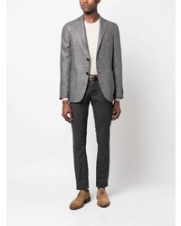 Blazer à carreaux noir Zegna