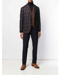 Blazer à carreaux pourpre foncé Barba