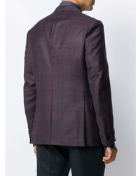 Blazer à carreaux pourpre foncé Ermenegildo Zegna