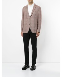 Blazer à carreaux rouge Etro