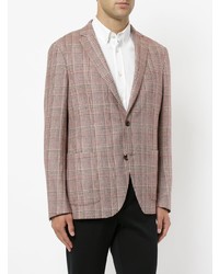 Blazer à carreaux rouge Etro