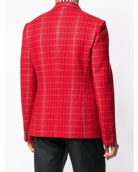 Blazer à carreaux rouge Bottega Veneta