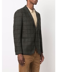 Blazer à carreaux vert foncé Lardini