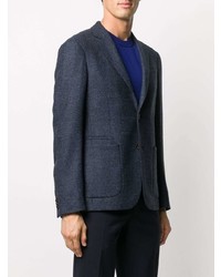 Blazer à chevrons bleu marine Z Zegna