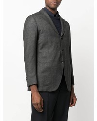 Blazer à chevrons gris foncé Kiton