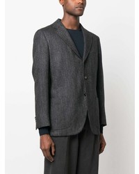 Blazer à chevrons gris foncé Kiton