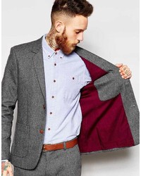 Blazer à chevrons gris foncé Farah