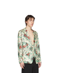 Blazer à fleurs blanc Dries Van Noten