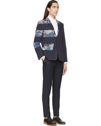 Blazer à fleurs bleu marine Kenzo