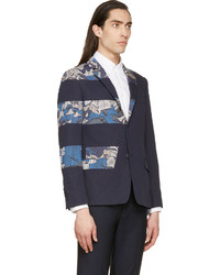 Blazer à fleurs bleu marine Kenzo