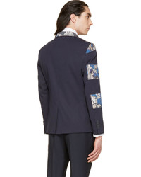 Blazer à fleurs bleu marine Kenzo