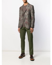 Blazer à fleurs marron Etro