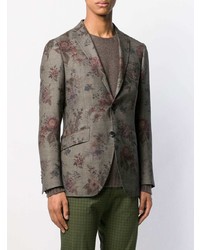 Blazer à fleurs marron Etro