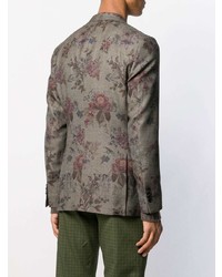 Blazer à fleurs marron Etro