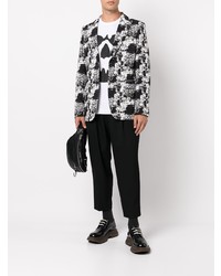 Blazer à fleurs noir et blanc Comme Des Garcons Homme Plus